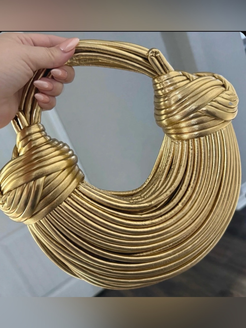 Gold Sculptural Handle Women’s Bag